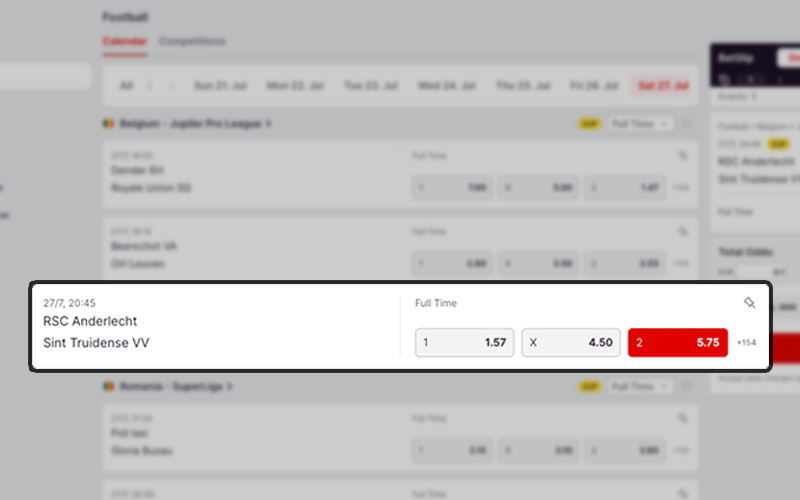 Find Match to Bet Select Result